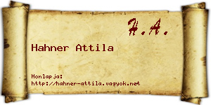 Hahner Attila névjegykártya